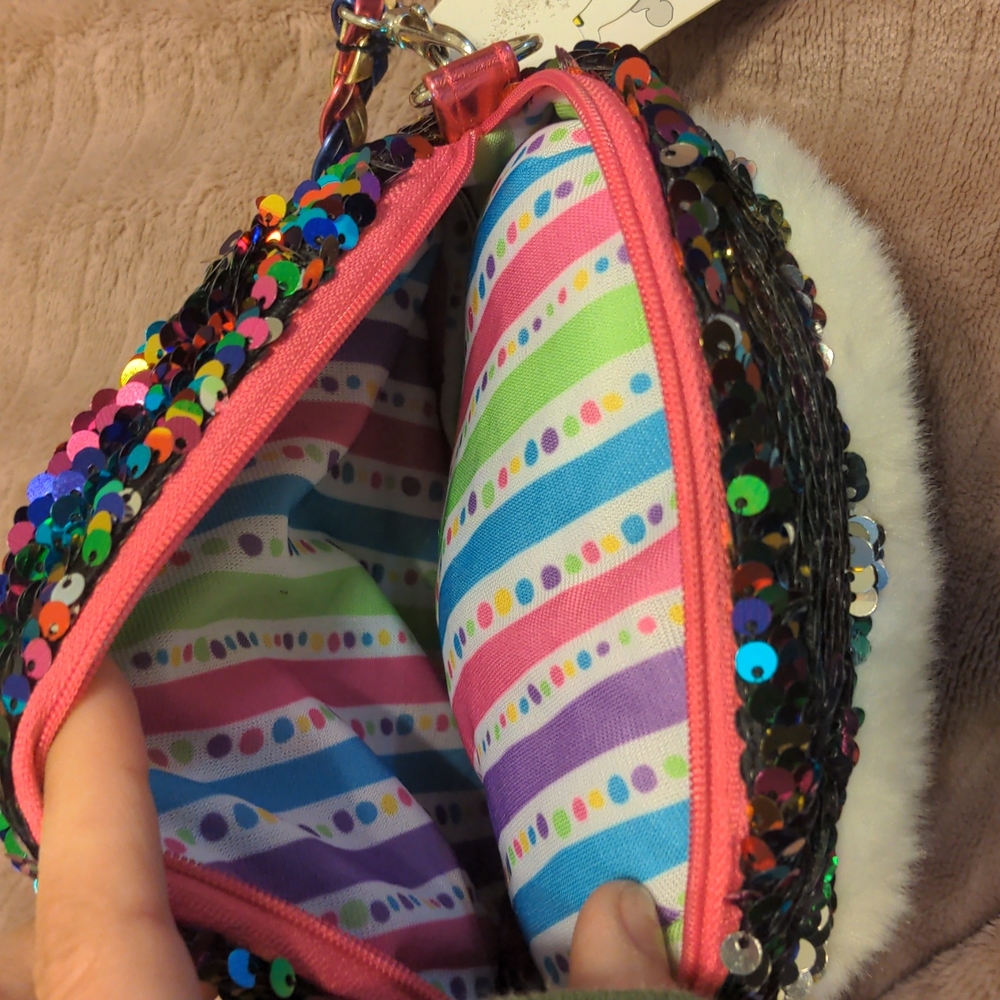 TY sparkling owl zipper purse. 6 ways to wear. Mulit color. New with the tags. - Picture 2 of 5